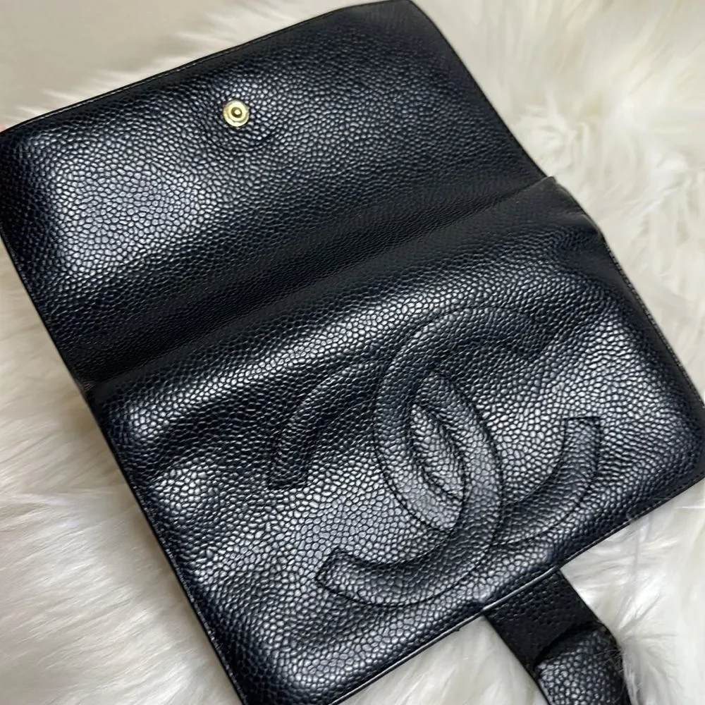💯Authentic Chanel Caviar Long Wallet🍀